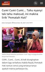 Nabila razali sebelum ini popular melalui single beliau yang bertajuk katakan saja dan cemburu. Rotikaya Tahu Apa Maksud Cumi Cumi Cumi Dalam Lagu Facebook