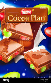Nestle Cocoa Plan Detail On Bar Of Nestle Smarties Festive Sharing Block Of Chocolate Stock Photo Alamy