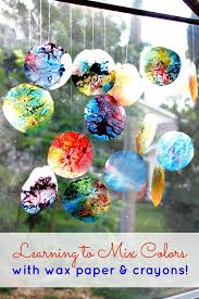 Wax Paper Crayon Melts Think Outside The Toy Box View From The Fridge Wax Paper Crafts Crayon Crafts Easy Crafts For Kids