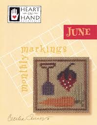 Get unlimited access to hundreds of free patterns. June Monthly Markings Cross Stitch Pattern Heart In Hand Fat Quarter Shop