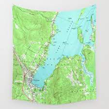 The map is meant as a guide to all lake george boaters and recreationists. Vintage Map Of Lake George New York 1966 Wall Tapestry By Bravuramedia Society6