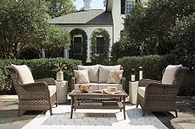 Unlike a formal patio dining set, the conversation set is designed more for comfort and sectional seating. Outdoor Conversation Sets Ashley Furniture Homestore