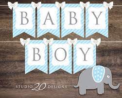 Instant Download Blue Elephant Baby Shower Banner Printable Etsy Elephant Baby Shower Banner Baby Shower Banner Baby Shower Banner Boy