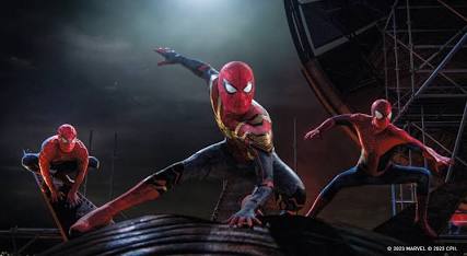 Three generations of Spider-Men unite, AI generated