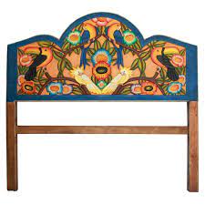 The headboard comes with a traditional rake design and is made from durable premium hardwood materials. Hand Carved Wood Headboard Mexican Headboard For Sale