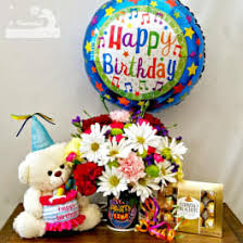 Maybe you would like to learn more about one of these? Happy Birthday Combo Flowers Bear Chocolates And Balloon In Long Beach Ca A Beautiful California Florist