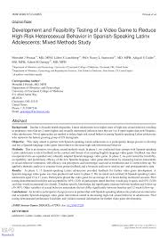 Guatemala, el salvador, honduras, nicaragua, and costa rica. Pdf Development And Feasibility Testing Of A Video Game To Reduce High Risk Heterosexual Behavior In Spanish Speaking Latinx Adolescents Mixed Methods Study