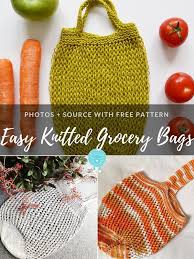 This post contains affiliate links. Beginner Friendly Knit Grocery Bags With Free Patterns