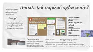 Jak napisać ogłoszenie, aby było czytelne i prawidłowe, a jednocześnie odniosło zamierzony skutek? Ogloszenie By Paulina Jedrzejczyk On Genially