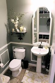 Color ideas for small bathrooms. Adding Moulding And Updating A Bathroom By Therena From Little Bit Of Paint Guest Post Bathroom Decor Bathroom Makeover Home Remodeling