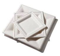 6" Square Plate | White Sugarcane | No Added PFAS