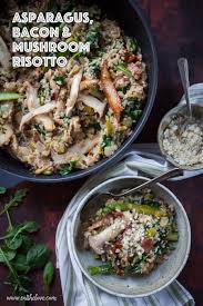 Asparagus Bacon And Mushroom Risotto Asparagus Risotto Eat The Love