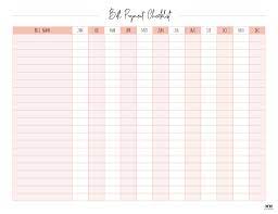 Check out these printable time sheets, organize your activities. Monthly Bill Organizers 18 Free Printables Printabulls