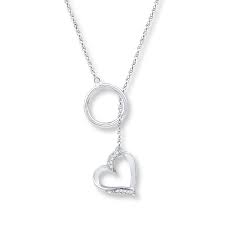 How to tie a lariat necklace. Heart Lariat Necklace Diamond Accents Sterling Silver Kay Outlet
