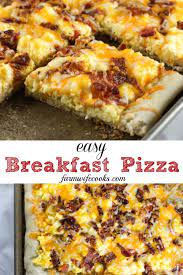 Easy Breakfast Pizza The Farmwife Cooks In 2020 Breakfast Pizza Recipe Homemade Breakfast Breakfast Recipes Easy