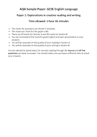 How to answer a paper 2 question. Https Arkalexandra Org Sites Default Files Aqa English Language Sample Paper 1a Pdf