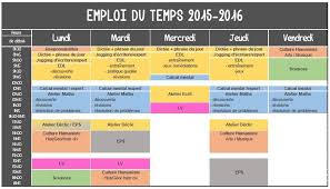 Emploi Du Temps 2015 2016 Teaching French Teaching Education