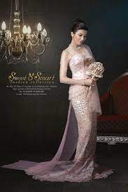 Beautiful Rose Gold Wedding Dress By Sweet Smart Traditional Dresses Wedding Dress Styles Myanmar Traditional Dress