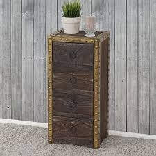 Wohnen mit charme & stil: Kommode Duran Schubladenkommode Schrank 4 Schubladen 70x33x26cm Shabby Look Vintage Braun