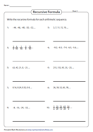 Arithmetic Sequence Recursive Formula Arithmetic Sequences Geometric Sequences Sequencing