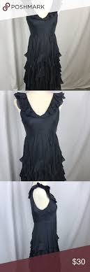 Dkny Black Silk Ruffled Tiered Dress Size 8 Dkny Dress Tiered Dress Dresses