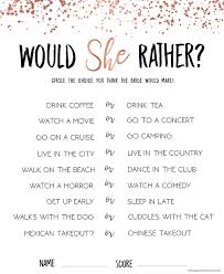 Editable Would She Rather Bridal Shower Games Rose Gold Etsy Bridal Games Rose Gold Bridal Shower Bridal Shower Games
