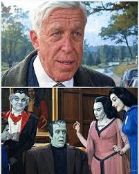 Fred Gwynne as Herman Munster, pencil portrait by  facebook.com/darrelbevanart