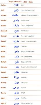 Boys Arabic Muslim Names Azl Bar Arabic Baby Names Muslim Baby Boy Names Arabic Baby Boy Names