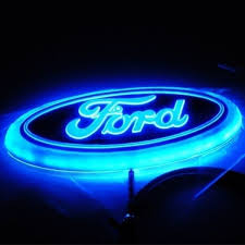 4d Led Car Front And Rear Logo Light Badge Lamp Emblem Sticker For Ford Wish Ford Emblem Car Badges Car Led Lights