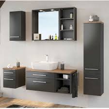 Badezimmer spiegel mit holzrahmen und ablage kiefer honig lackiert. Lomadox Badezimmer Mobel Set Inkl Keramik Aufsatz Waschbecken Taree 03 Matt Grau Moebel Suchmaschine Ladendirekt De