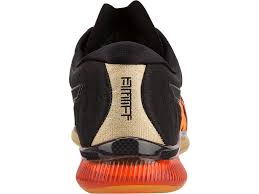 Design elements drawing inspiration from aesthetics such as water ripples and calligraphy. Men S Gel Quantum Infinity Black Shocking Orange Sportstyle Asics
