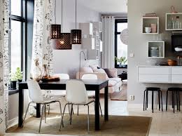 In most situations, a love seat and tv stand can be balanced out by a small dining set in the same room. Small Space Dining Area For Four Or Six Ikea