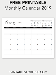Printable February 2019 Calendar Calendar Printables Free Printable Calendar Monthly Calendar Printable