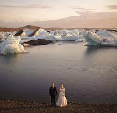 Icelandic Glacier Wedding The View Has A Majestic Icy Beauty To It Iceland Wedding Iceland Wedding Photographer Glacier Wedding