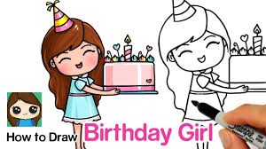 Cake Animated Cartoon Cake Happy Birthday Images For Kids How To Draw A Birthday Cute Girl Holding A Cake Youtube Cute Drawings Drawings Kawaii Drawings