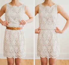 Try to find a dress with a similar cut to your dress as well. 30 Outfits In A Bag Crochet Dress No Sew Dress Shortening Elle Blogs