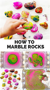 How To Marble Rocks With Paint Rockart Rockpainting Kidsart Kidscraft Rockcraft Paintedrocks Marble Rock Painted Rocks Kids Stone Crafts