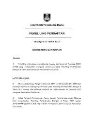 Pekeliling ini berkuatkuasa pada 1 januari 2018. Pekeliling Pendaftar Bil 15 Tahun 2018 Kemudahan Cuti Umrah