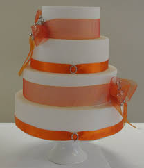 Burnt Orange Wedding Cake Orange Wedding Cake Wedding Cake Ribbon Modern Wedding Cake