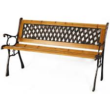 What are the shipping options for wood frame outdoor benches? Gardenised Patio Garden Park Yard 49 Outdoor Wooden Bench The Home Depot Canada