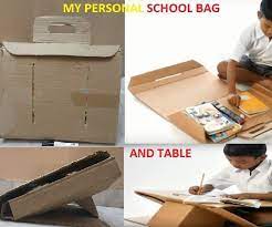 If there is anything you want me to write on or a project we can work on together as teamwork is the best work do let me know in the comment box below. School Bag Study Table From Waste Carton Box School Bags Study Table Carton Box