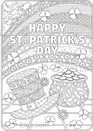 Father's day coloring page, with beautiful patterns. St Patricks Day Coloring Pages Flowers And Clover Leaves Etsy Valentines Day Coloring Page Coloring Pages Valentines Day Coloring