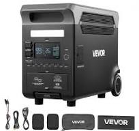 VEVOR Portable Power Station, 3600W 3840Wh Power Station Solar Generator  with 10 Output Ports & Adjustable Input Power, Expandable LiFePO4 Battery  ...