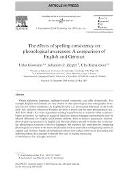 Pdf The Effects Of Spelling Consistency On Phonological Awareness A Comparison Of English And German