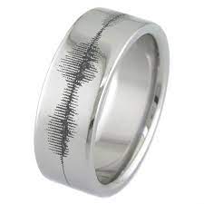 Sonic Waveform Titanium Ring Rings For Men Wedding Rings Unique Mens Wedding Rings