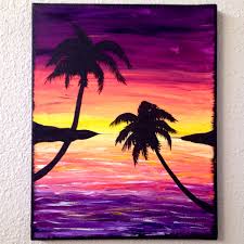 Below are a few beautiful sunset paintings which the artists have experimented with by their palette knives and brushes. Sunset Easy Acrylic Painting Ideas Healthy Care