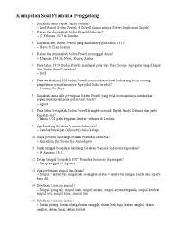 Peristiwa apakah yang menjiwai majunya gerakan pramuka. Kumpulan Soal Tentang Pramuka Penegak Masnurul