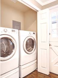 The subway tiles add a unique accent. Small Laundry Rooms Ideas Clean Eating With Kids