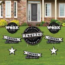 Birthday Lawn Signs Rental Calgary Happy Retirement Yard Sign Outdoor Lawn Decorations Retirement Party Yard Signs Set Of 8 Retirement Party Themes Retirement Party Decorations Retirement Decorations