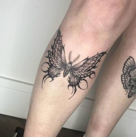 Ooo love this snazzy gothic butterfly design and healed moth tattoo by the fantastic @rubybowietattoo 😍👐 #tattoo #tattoos #ink #art #london #inked #love #instagood #fashion #artist #tattooartist #fitness #tattooed #design #tattooart #picoftheday #